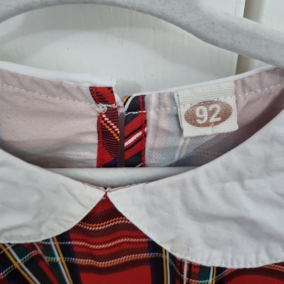 Girls Red Black tartan long sleeved Spanish dress. 2 years - Picture 5 of 5